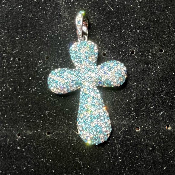 Real Collectibles by Adrienne Pave Cross Pendant with Chain - Picture 3 of 6